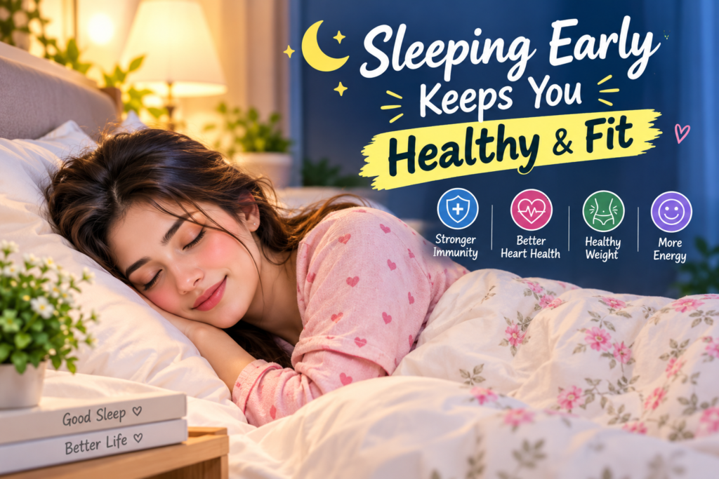 Woman sleeping early for better health