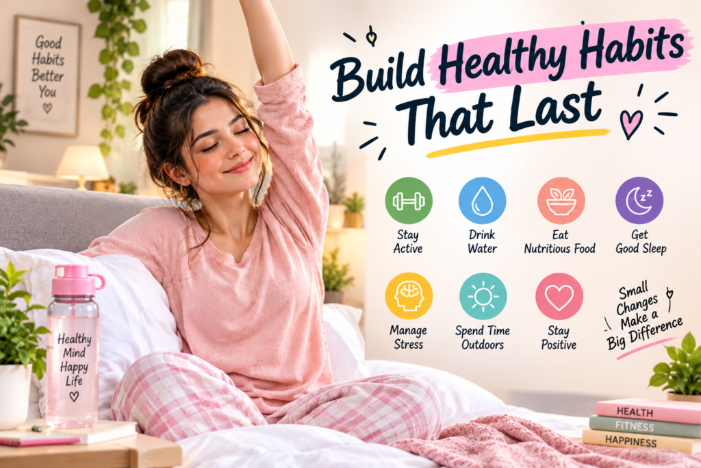 Woman building healthy daily habits